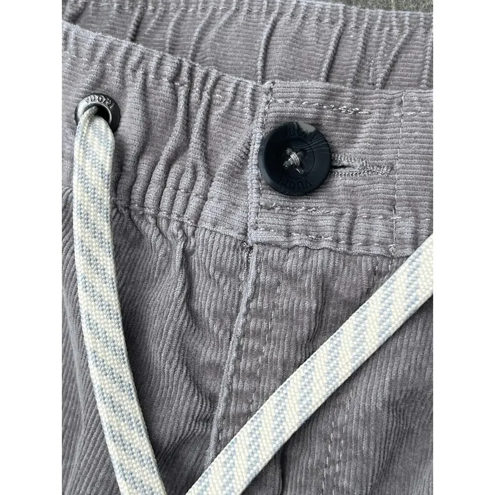Vuori Men's Optimist Corduroy Drawstring Pants Grey Medium